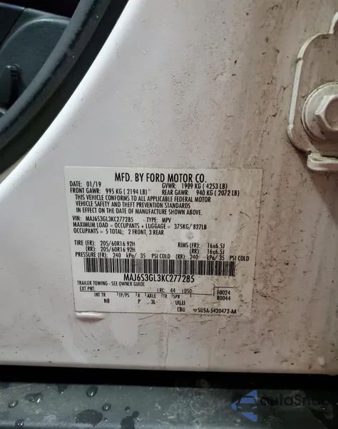 2019 Ford Ecosport Se from USA, damaged, VIN MAJ6S3GL3KC277285